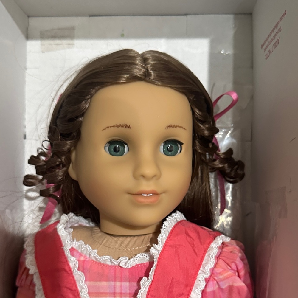 American Girl Doll in Pink Plaid Dress - Picture 2 of 5
